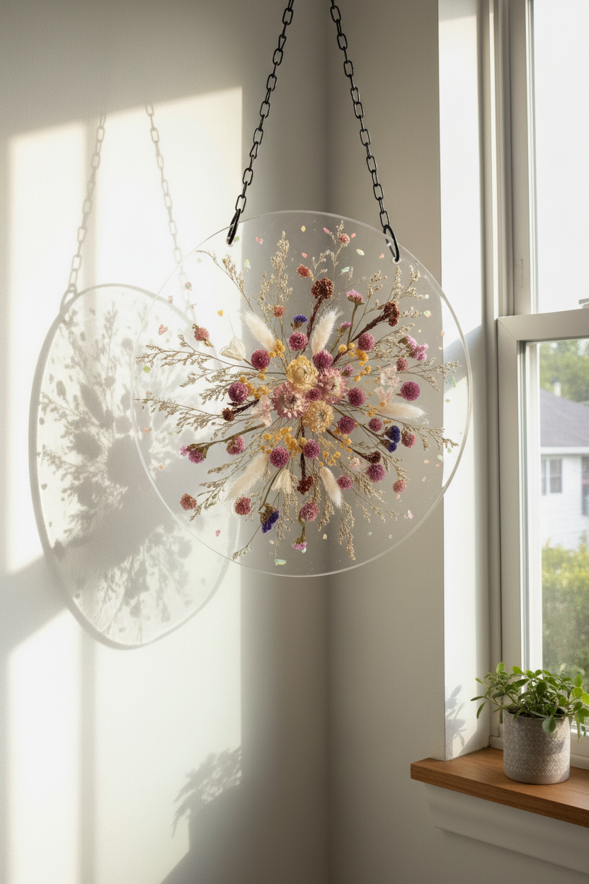 Floral Window Art - Wall Shadow Version