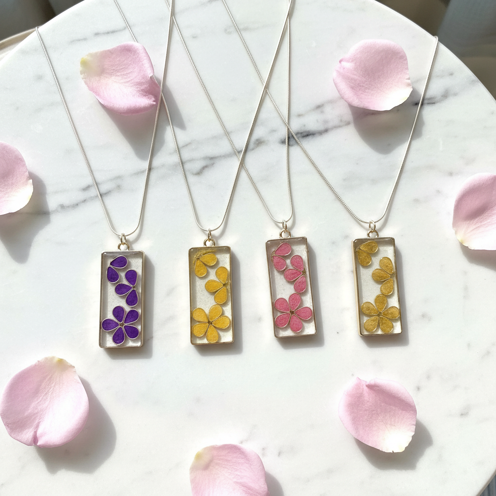 Daisy Necklaces Flat Lay - Marble & Roses