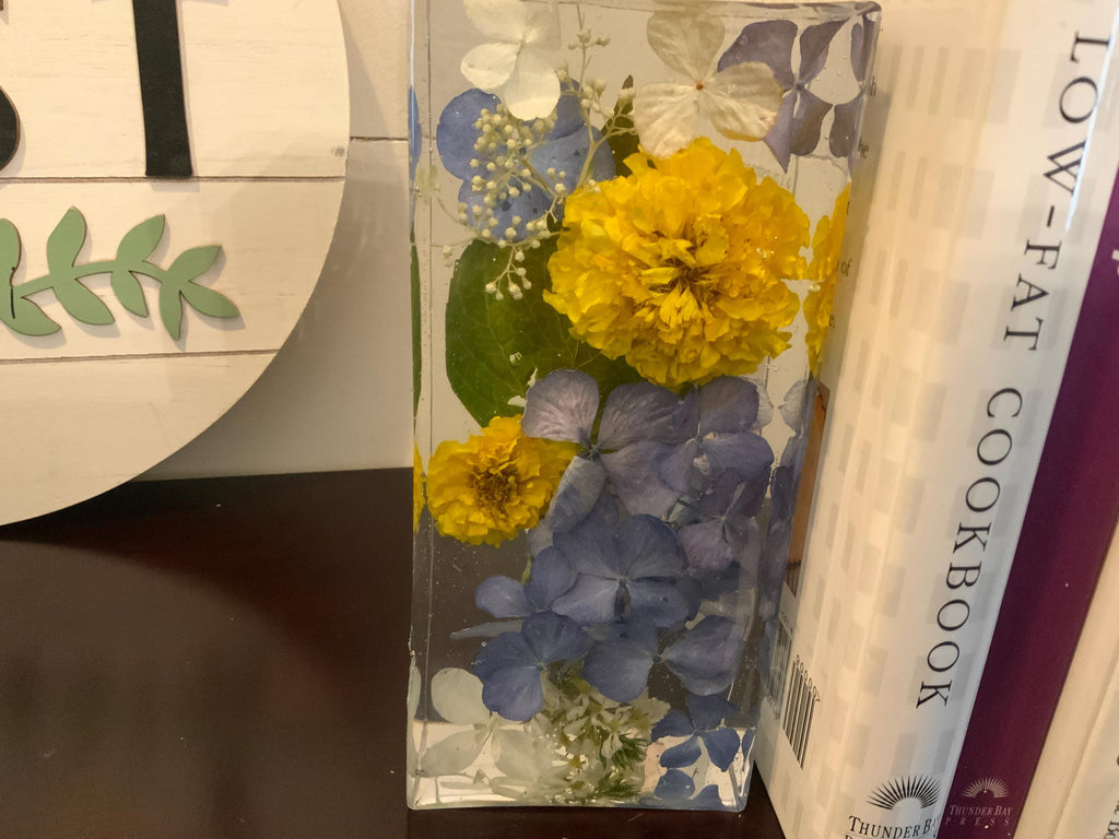 Floral Bookends: Decorative Library, Kitchen, Office Decor