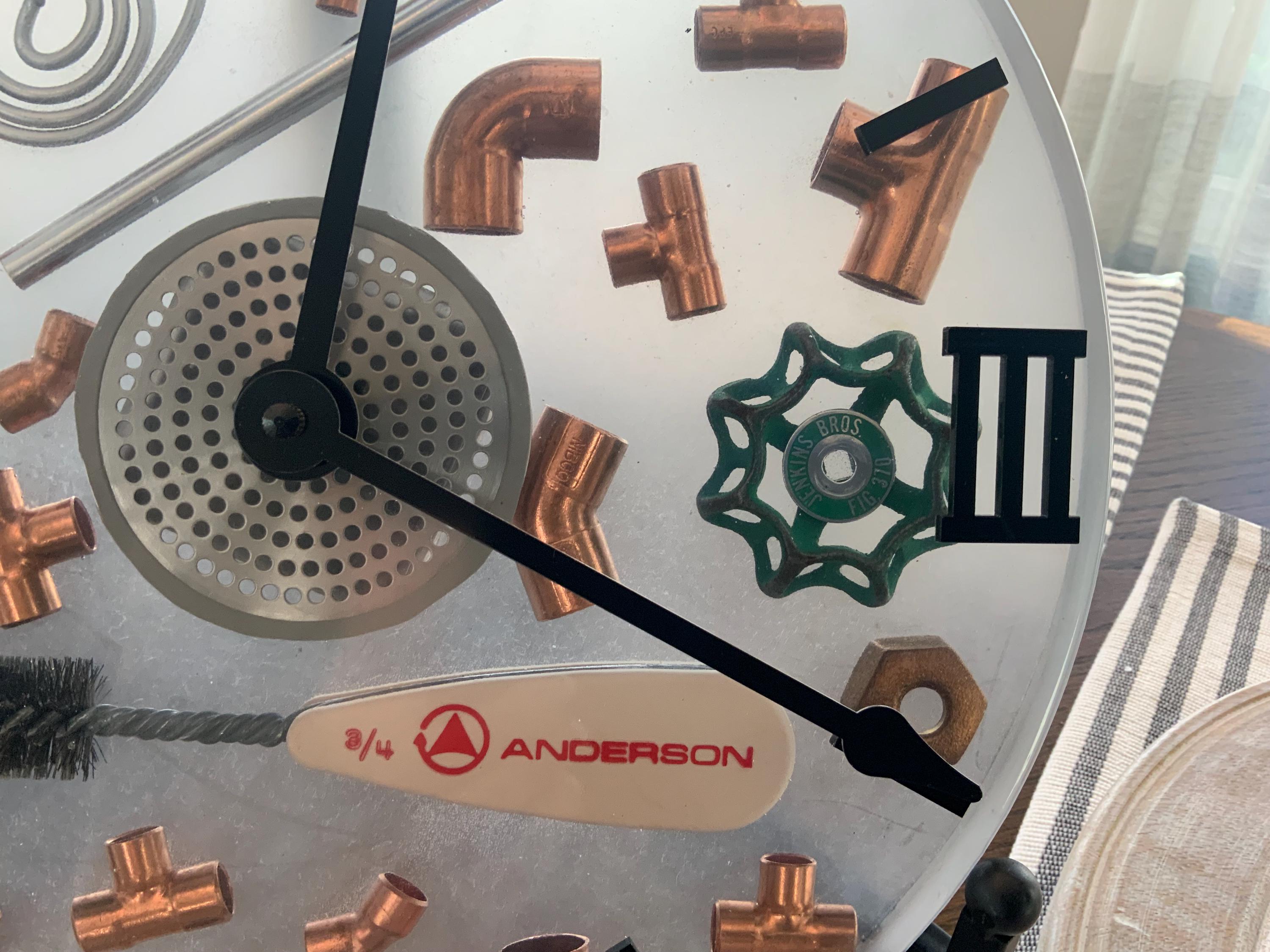 Plumber Clock: Copper Fittings, Tradesman Gift