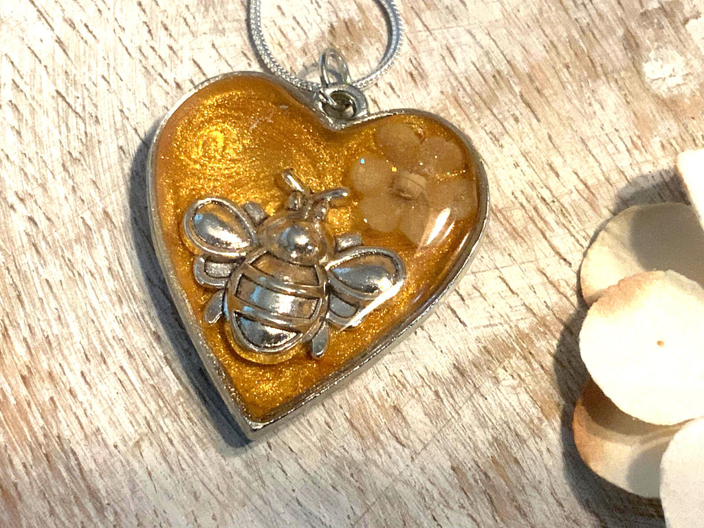 Honey Bee Heart Pendant