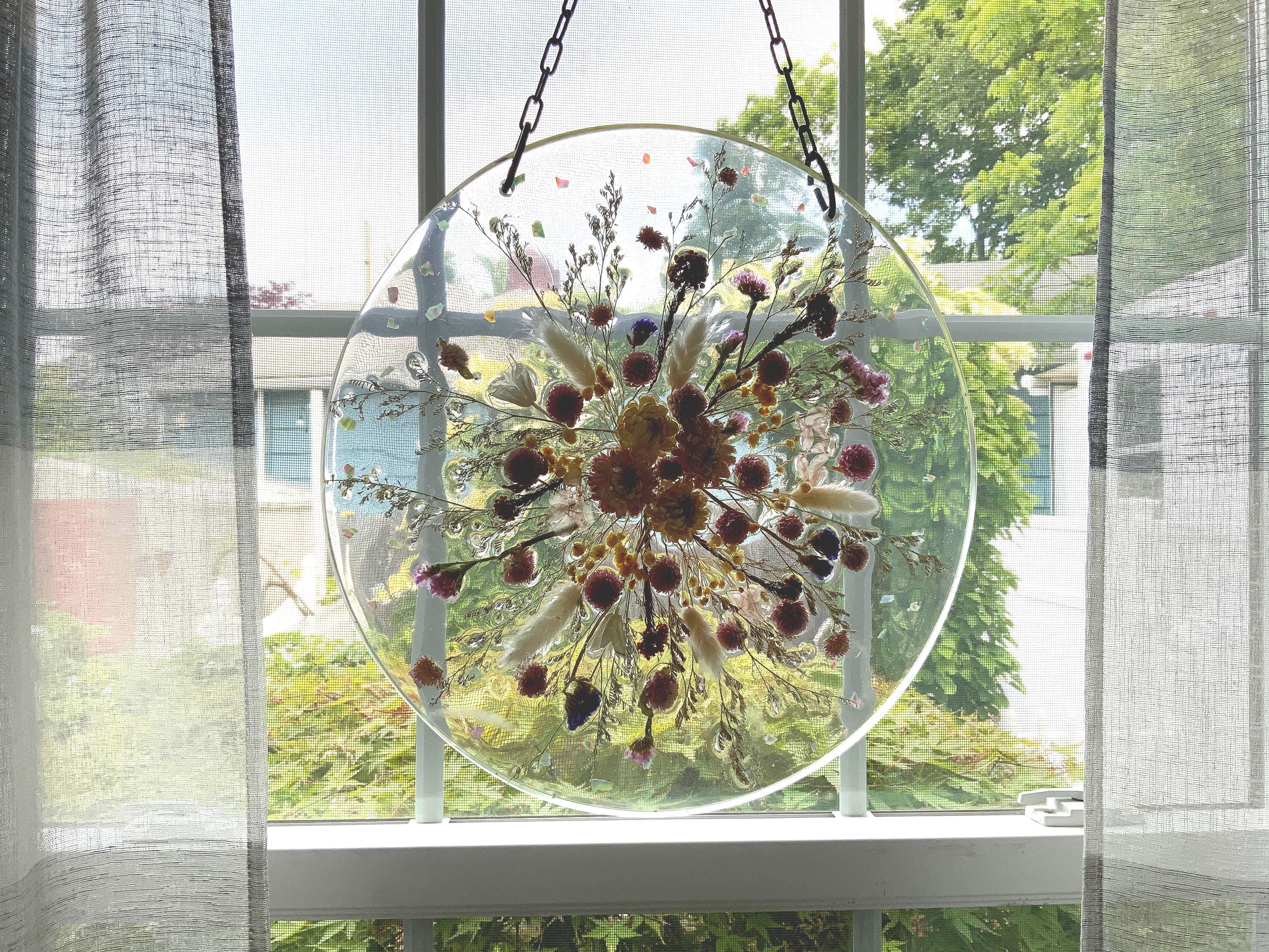 Floral And Abalone Window Art
