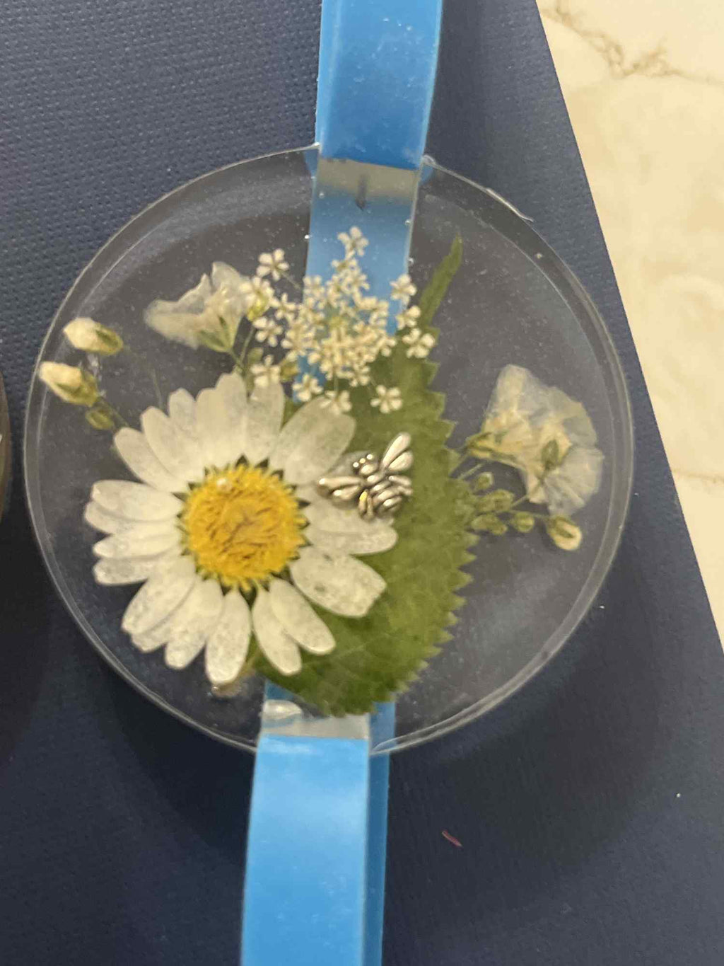 Handmade Pressed Flower Resin Bookmark Band – Floral Book Marker Gift for Book Lovers