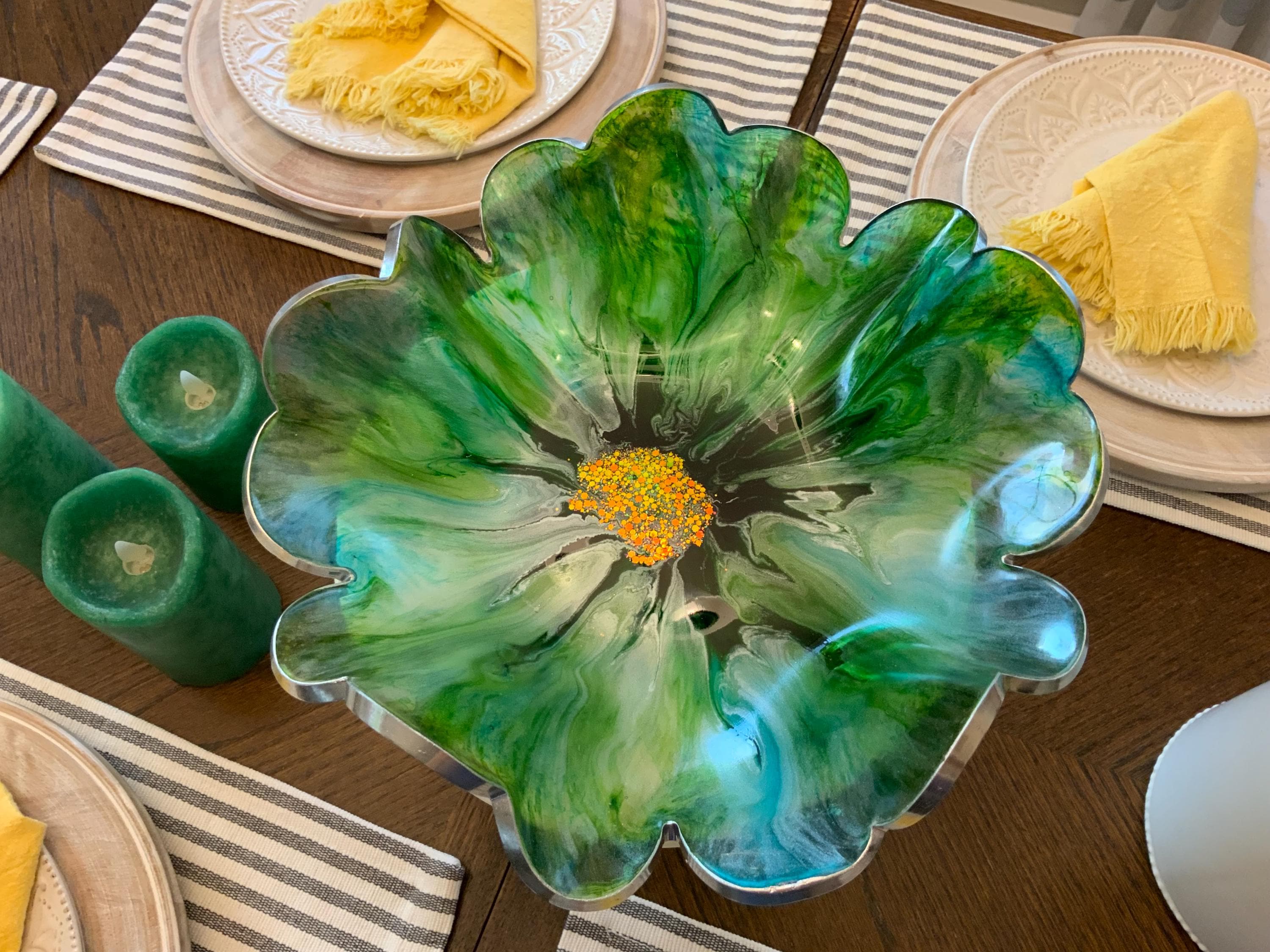 Green Apple Blossom Decorative Bowl