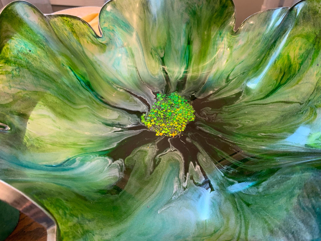 Green Apple Blossom Decorative Bowl