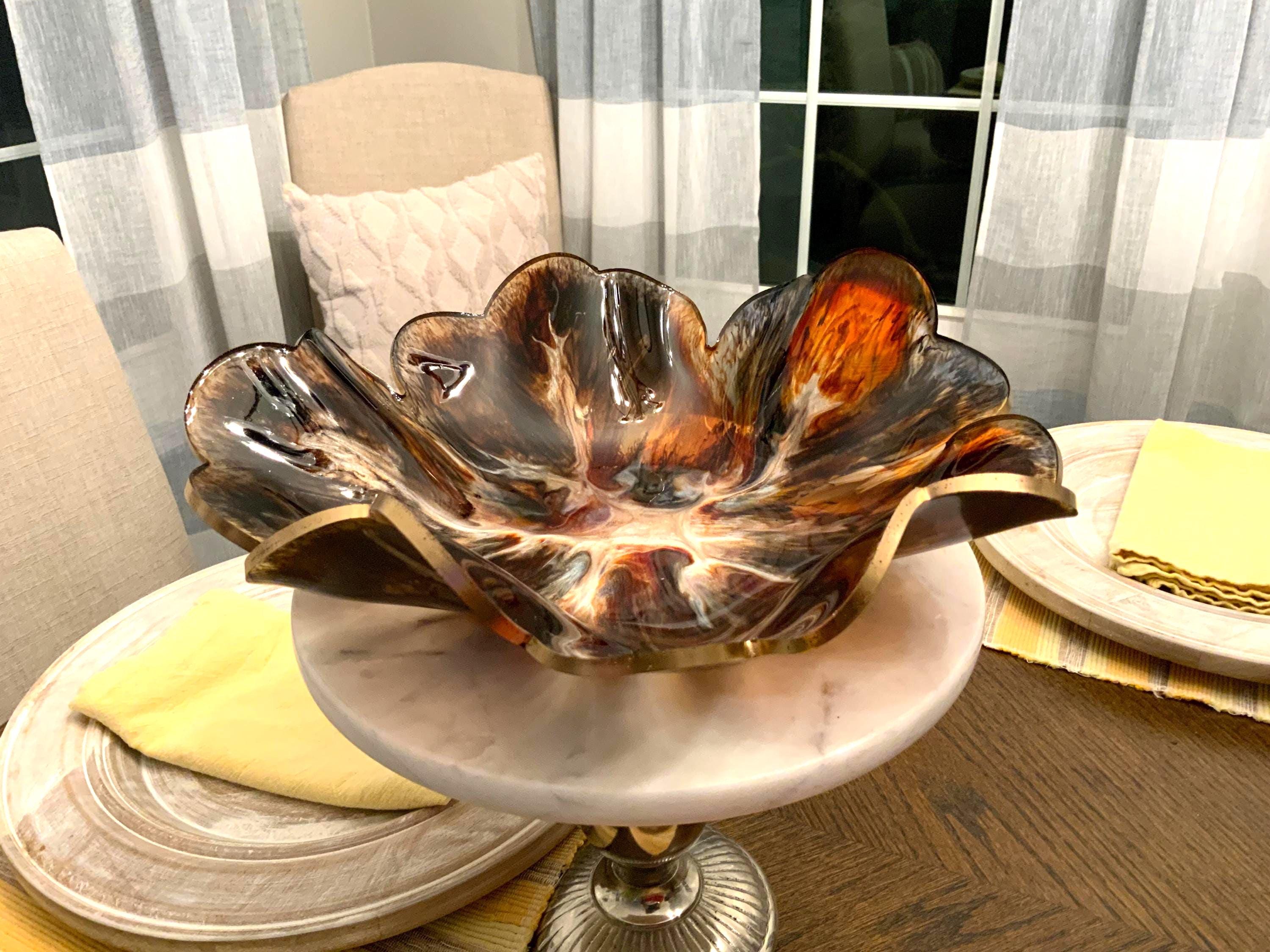 Resin Burnt Orange Swirl