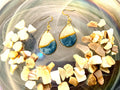 Blue and White Gold Teardrop Earrings