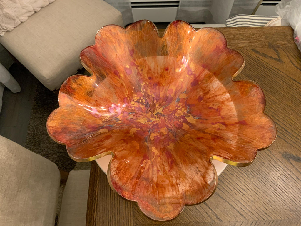 Resin Copper Swirl Bowl
