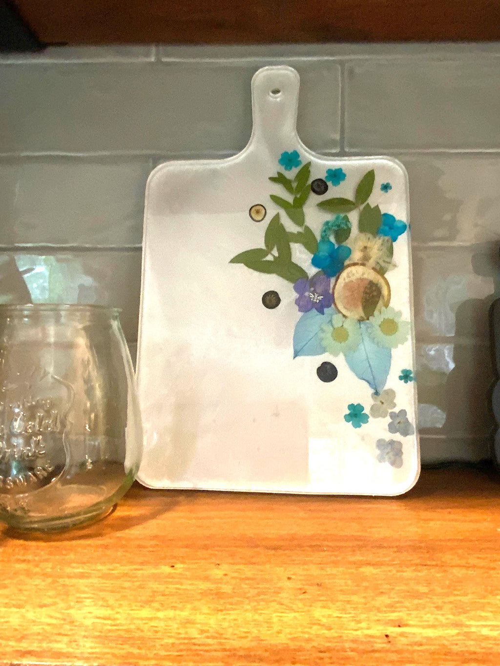 Blue Fig Charcuterie Board: Floral & Berry Design