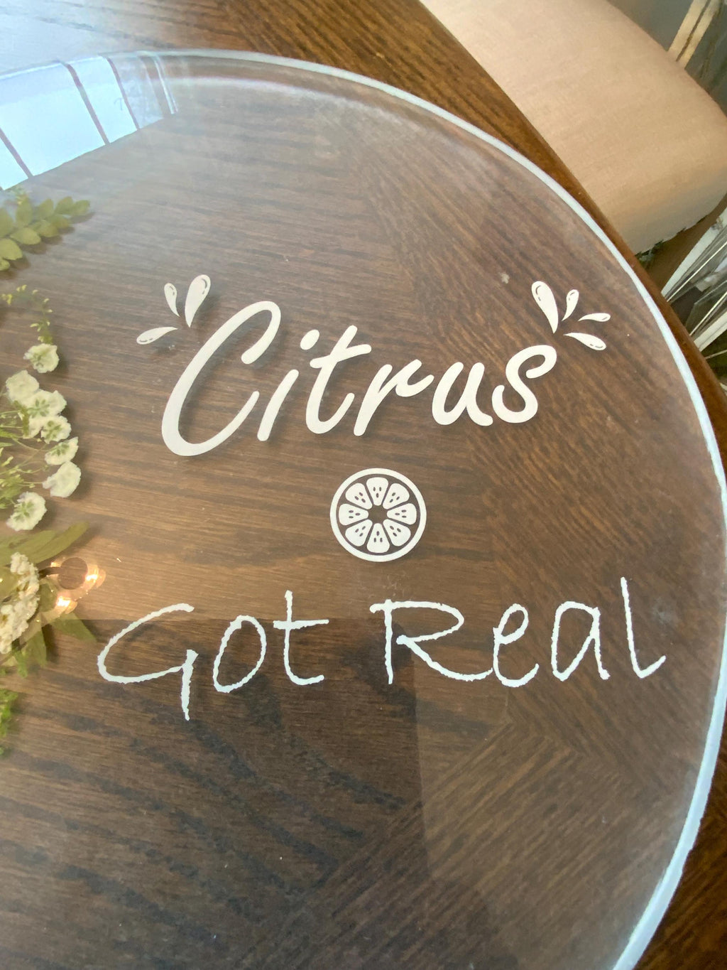 Our “Citrus Got Real” Serving Tray and Coasters