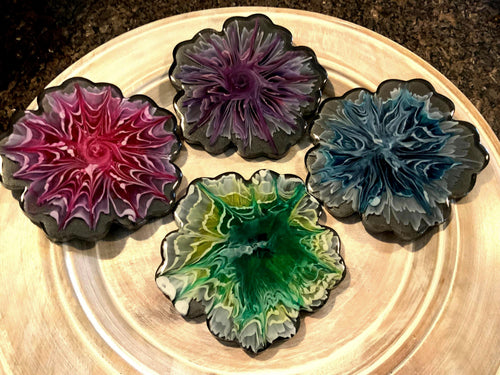 Bloom Black Coaster Set