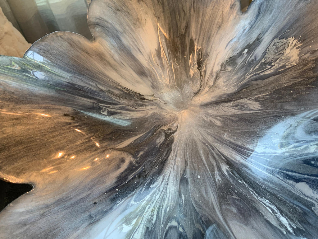 Resin Silver Metallic Bowl