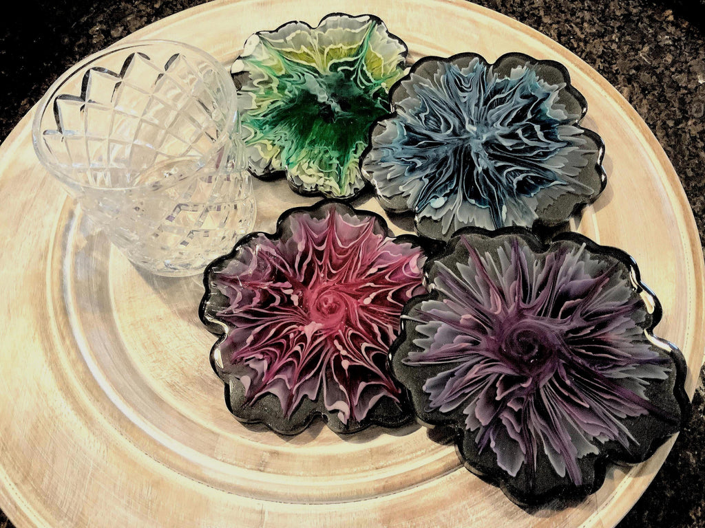 Bloom Black Coaster Set