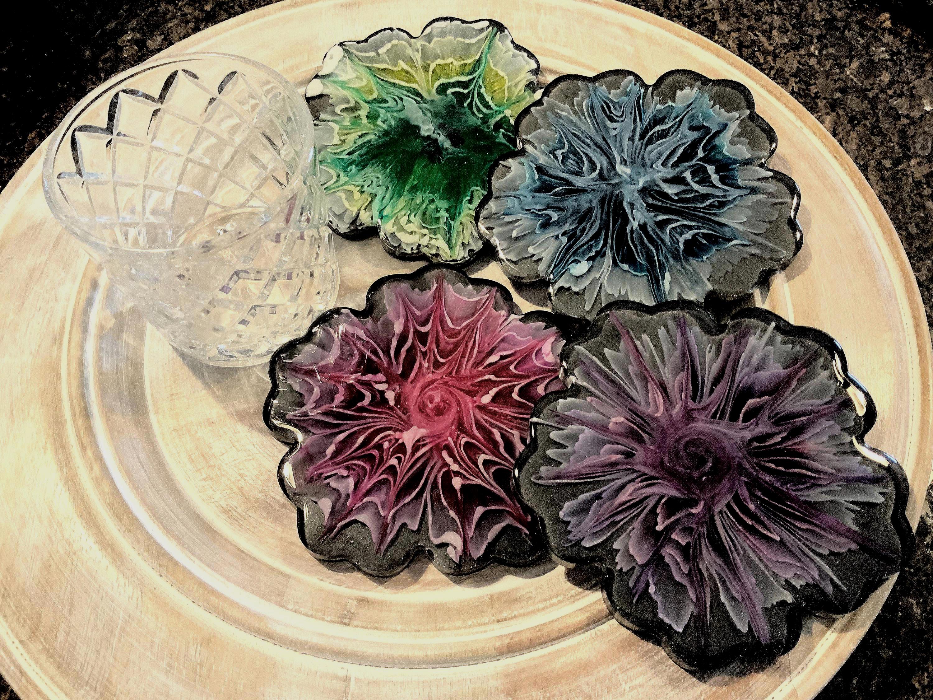 Bloom Black Coaster Set