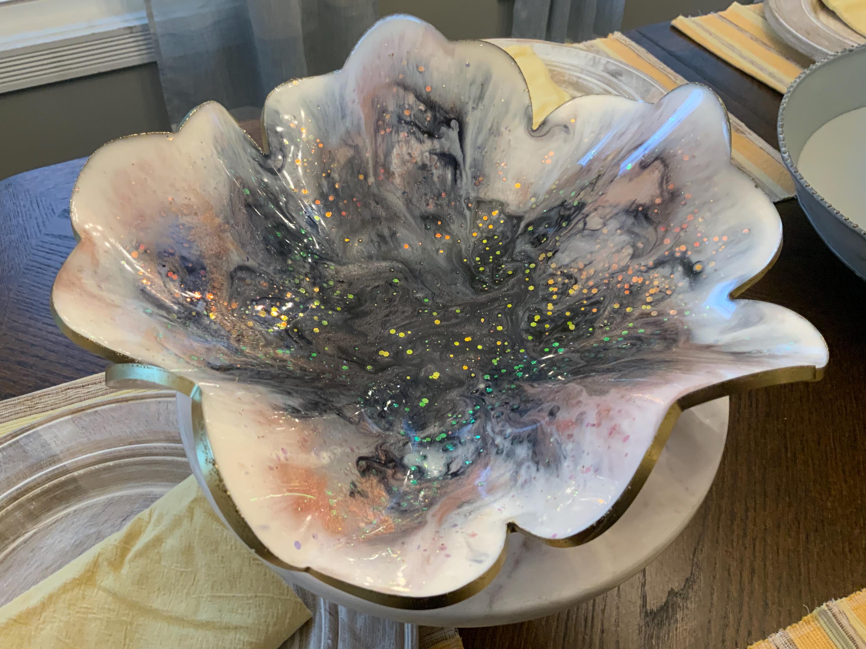 Resin Rose Gold Glam Bowl