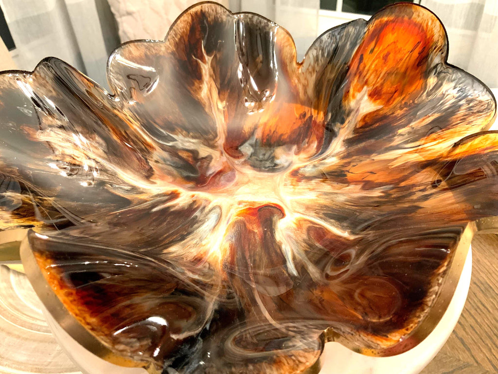 Resin Burnt Orange Swirl