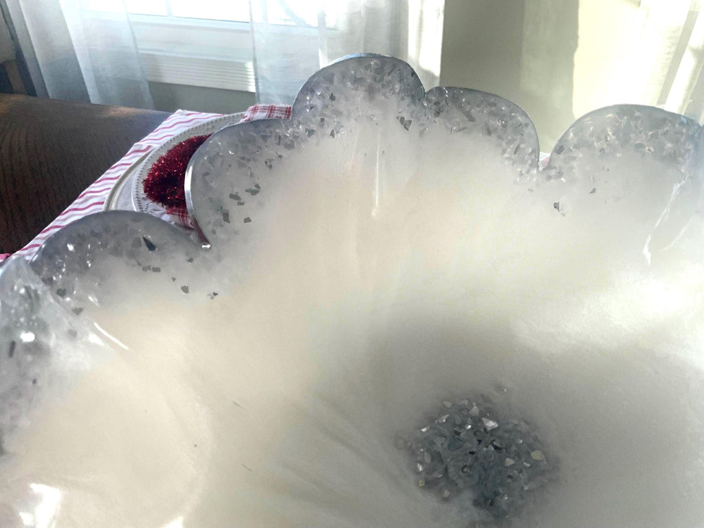 Mirror White Shimmer Decorative Bowl