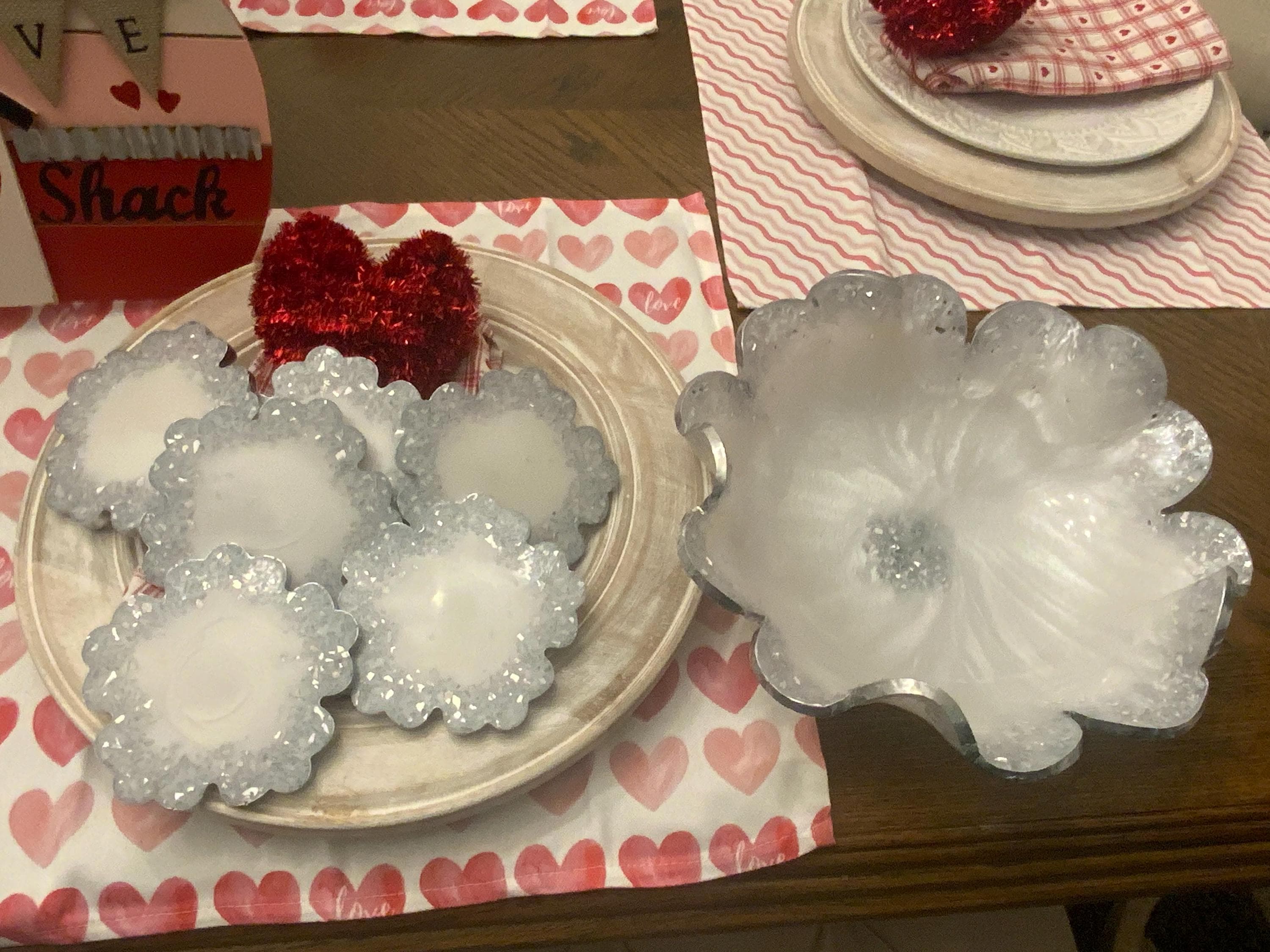 Mirror White Shimmer 6 Piece Coaster Set