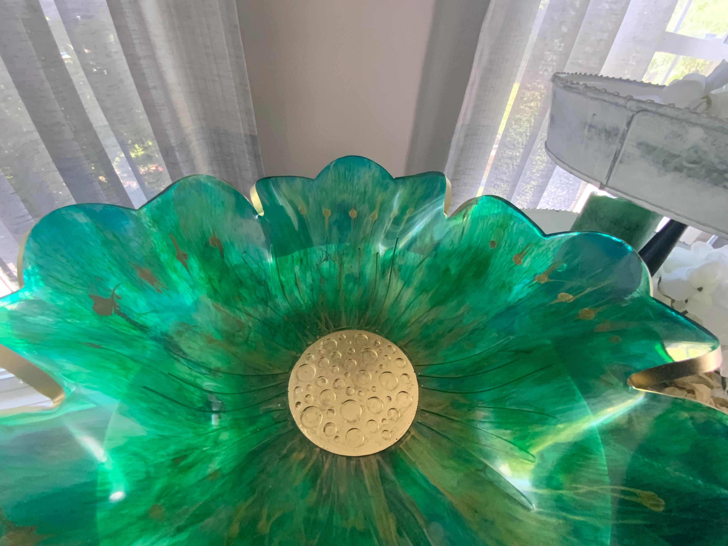 Resin Golden Green Bowl