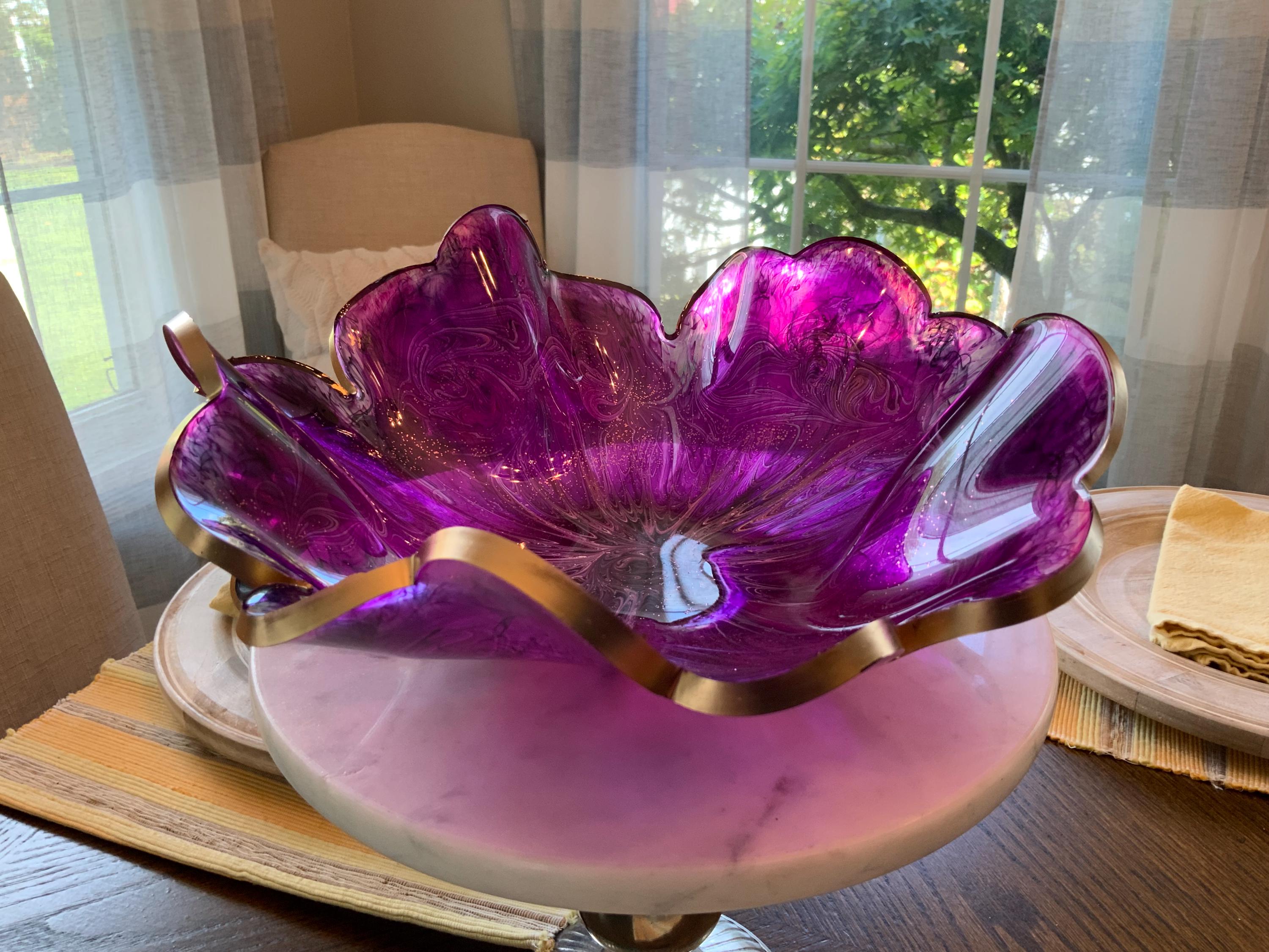 Resin Pretty in Pink Decorative Bowl