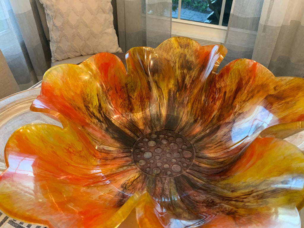 Resin Sunflower Yellow Bowl