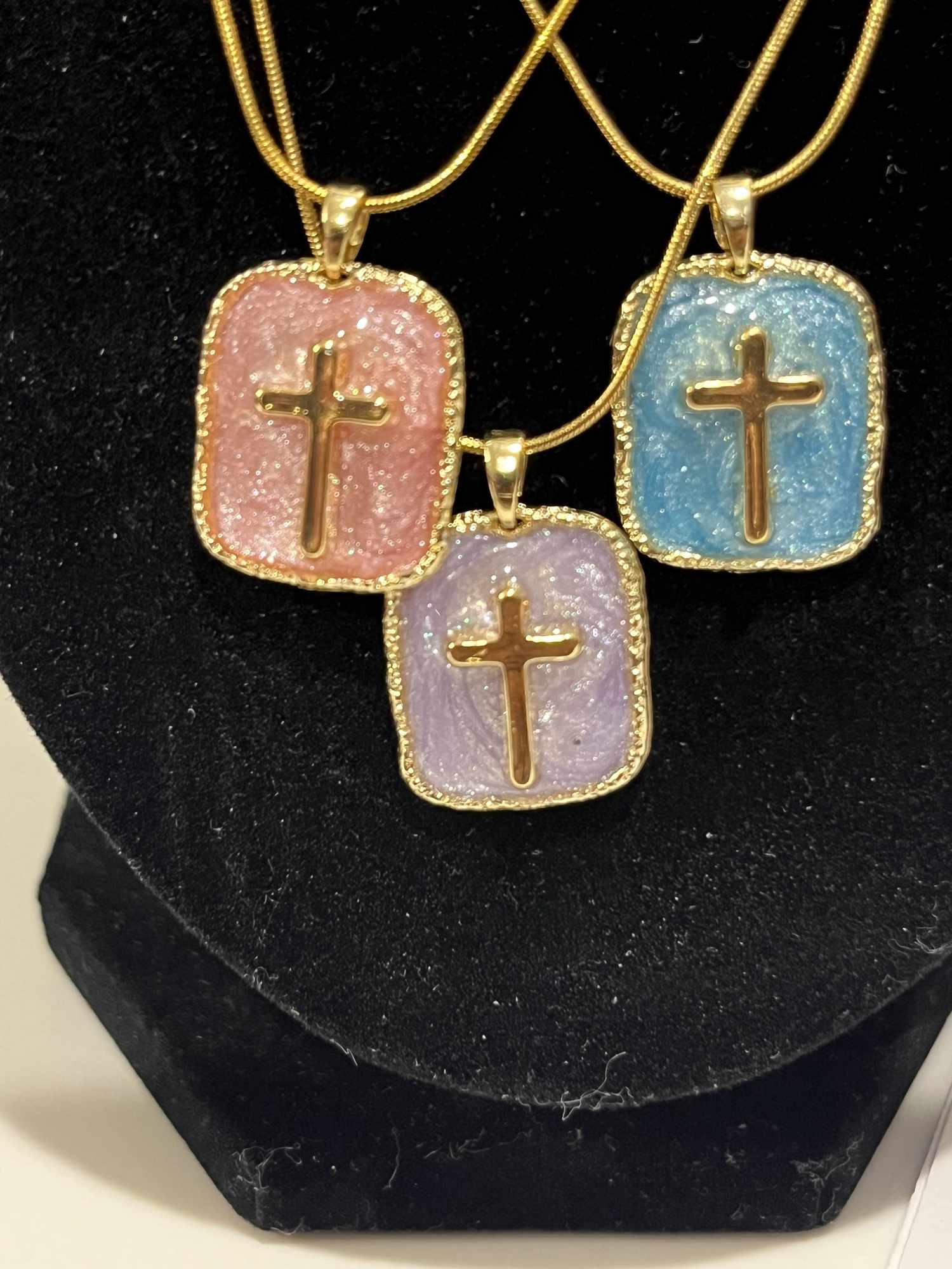 Handmade Resin Cross Pendant Necklace – Faith Jewelry Gift