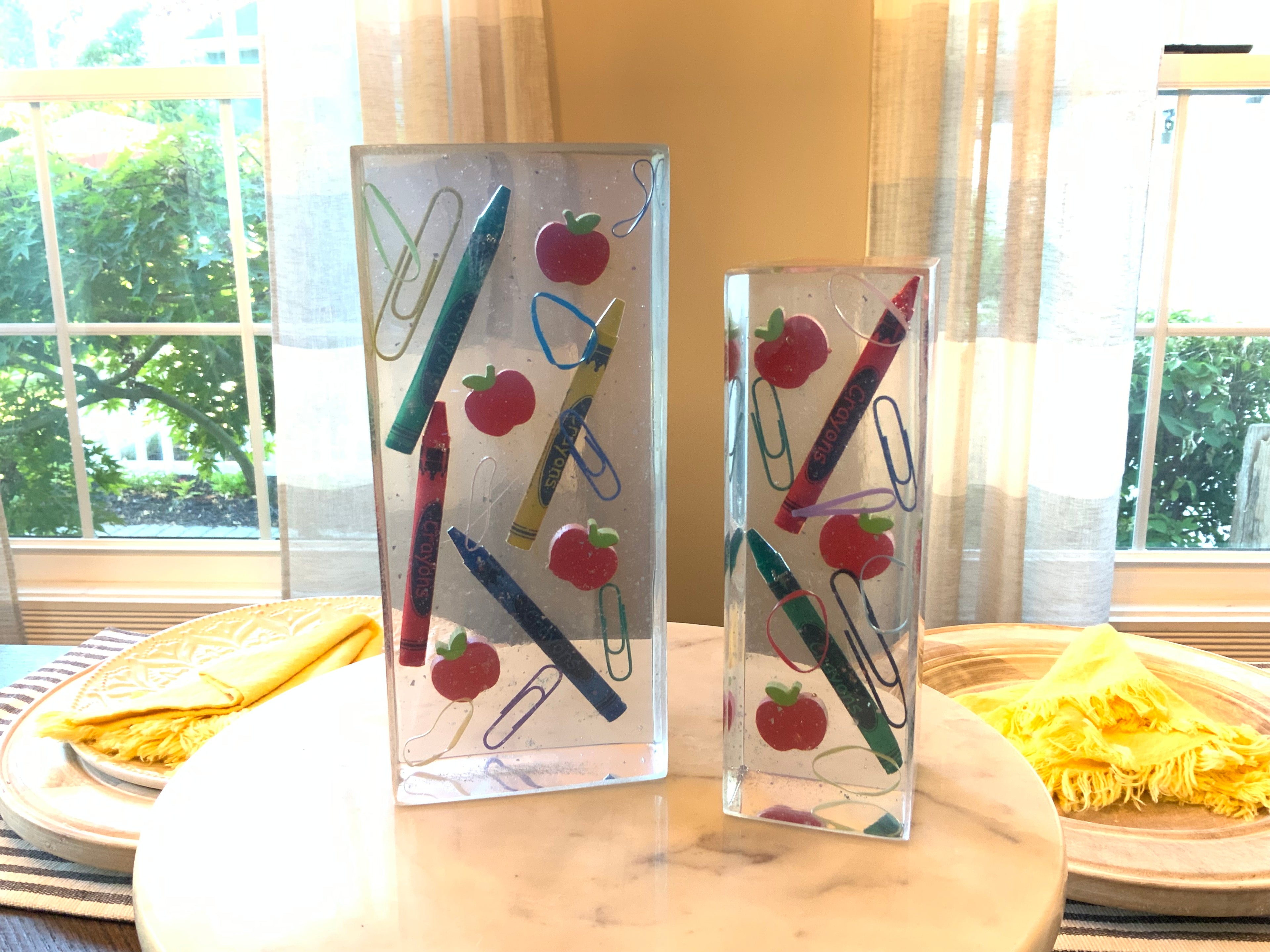 School Days Resin Bookends – Teacher & Back to School Gift