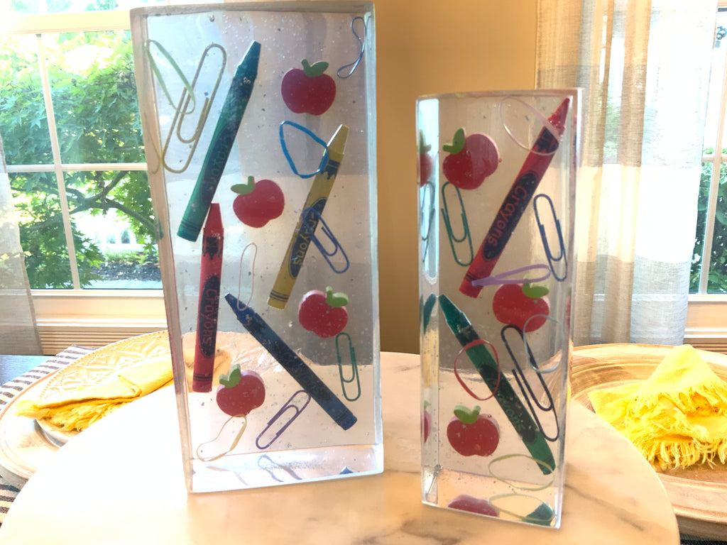 School Days Resin Bookends – Teacher & Back to School Gift
