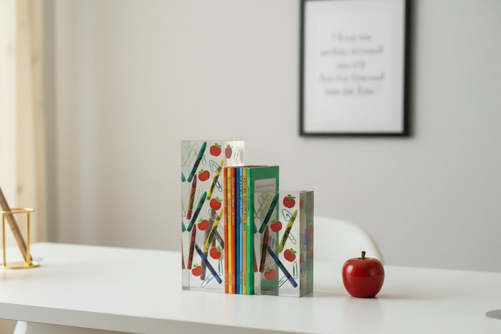 School Days Resin Bookends – Teacher & Back to School Gift