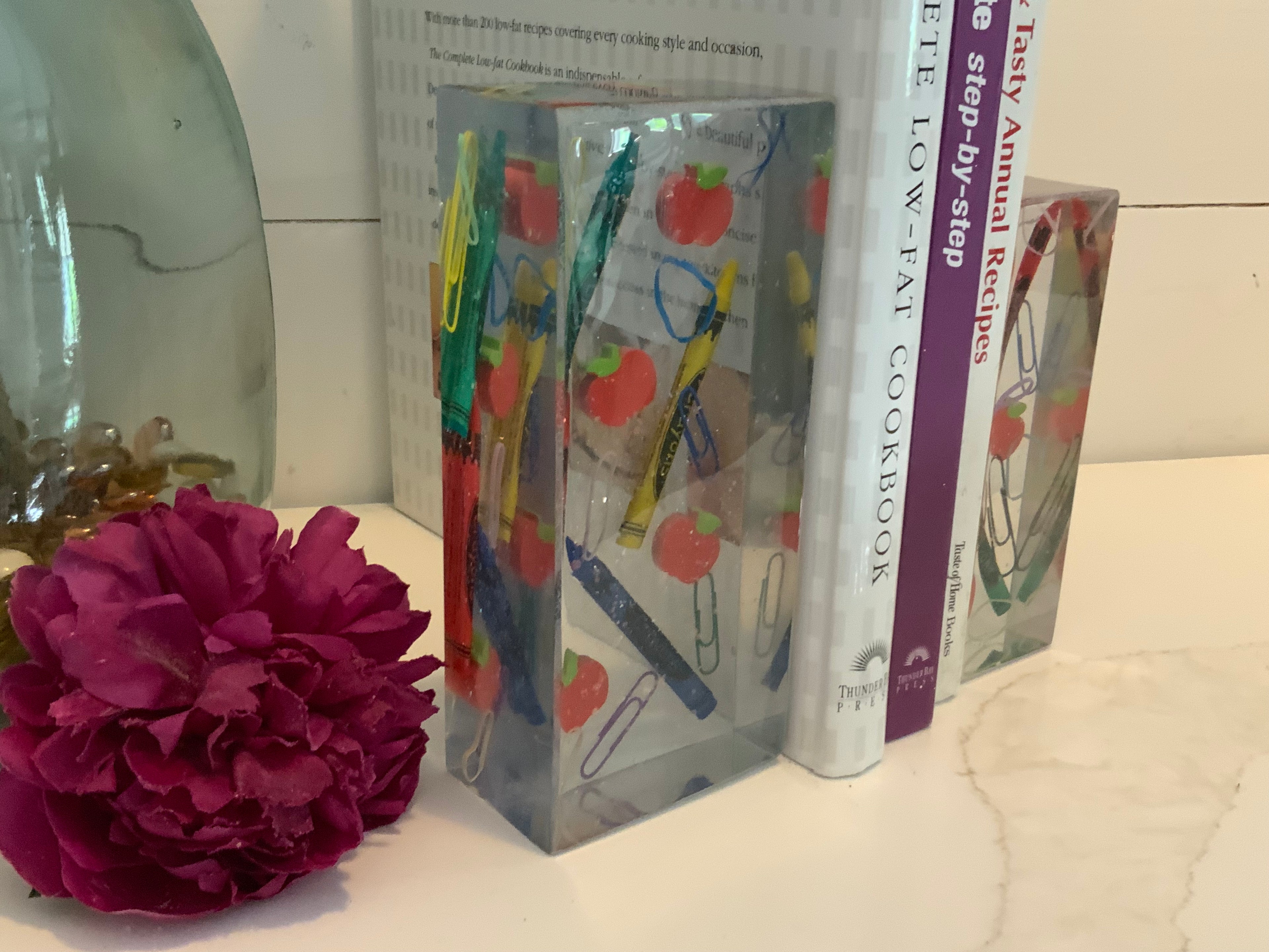School Days Resin Bookends – Teacher & Back to School Gift