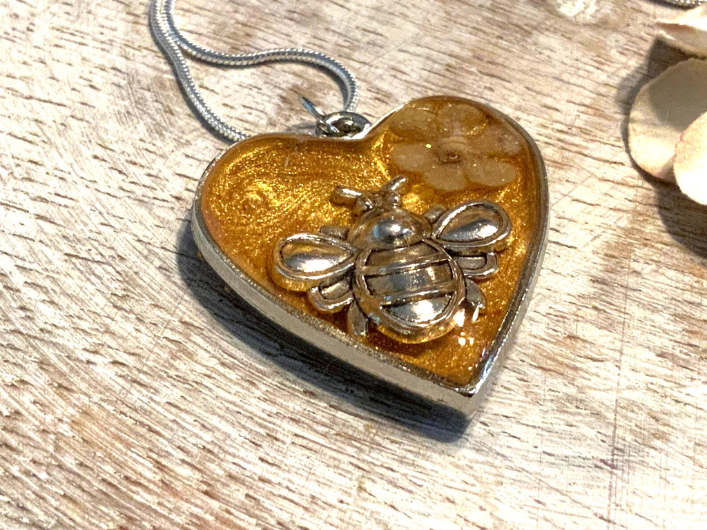 Honey Bee Heart Pendant