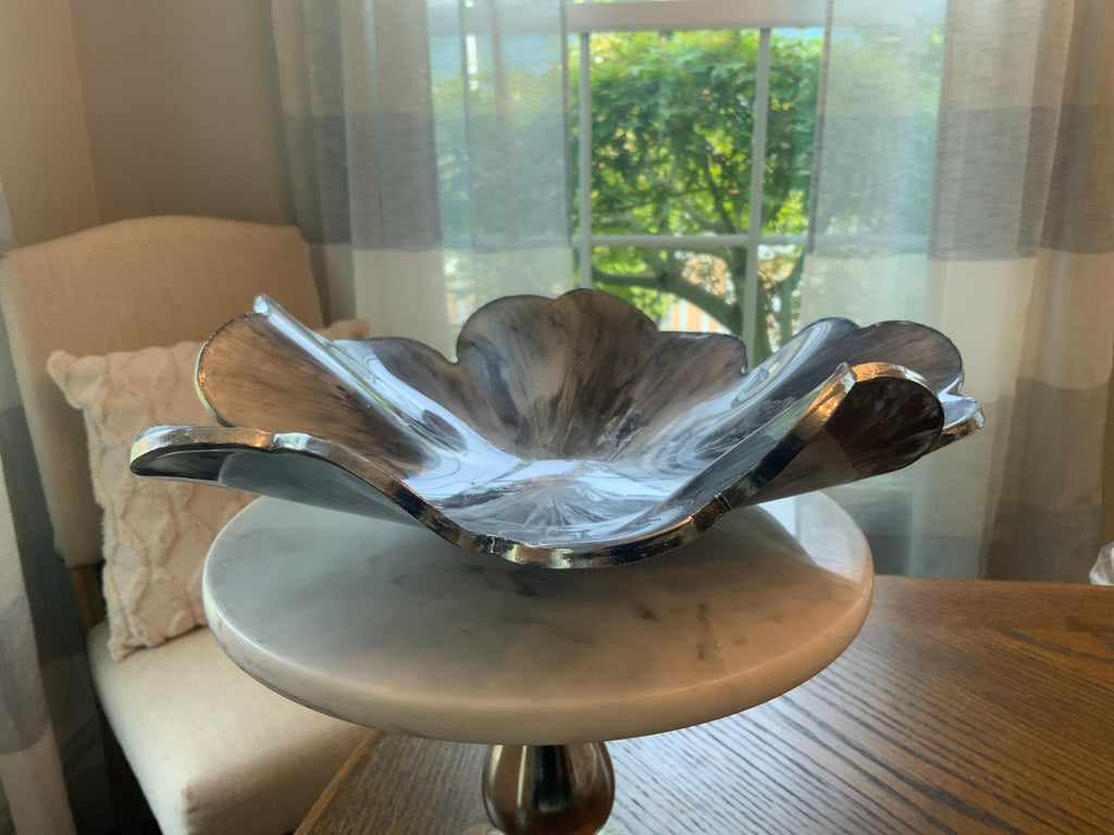 Resin Silver Metallic Bowl