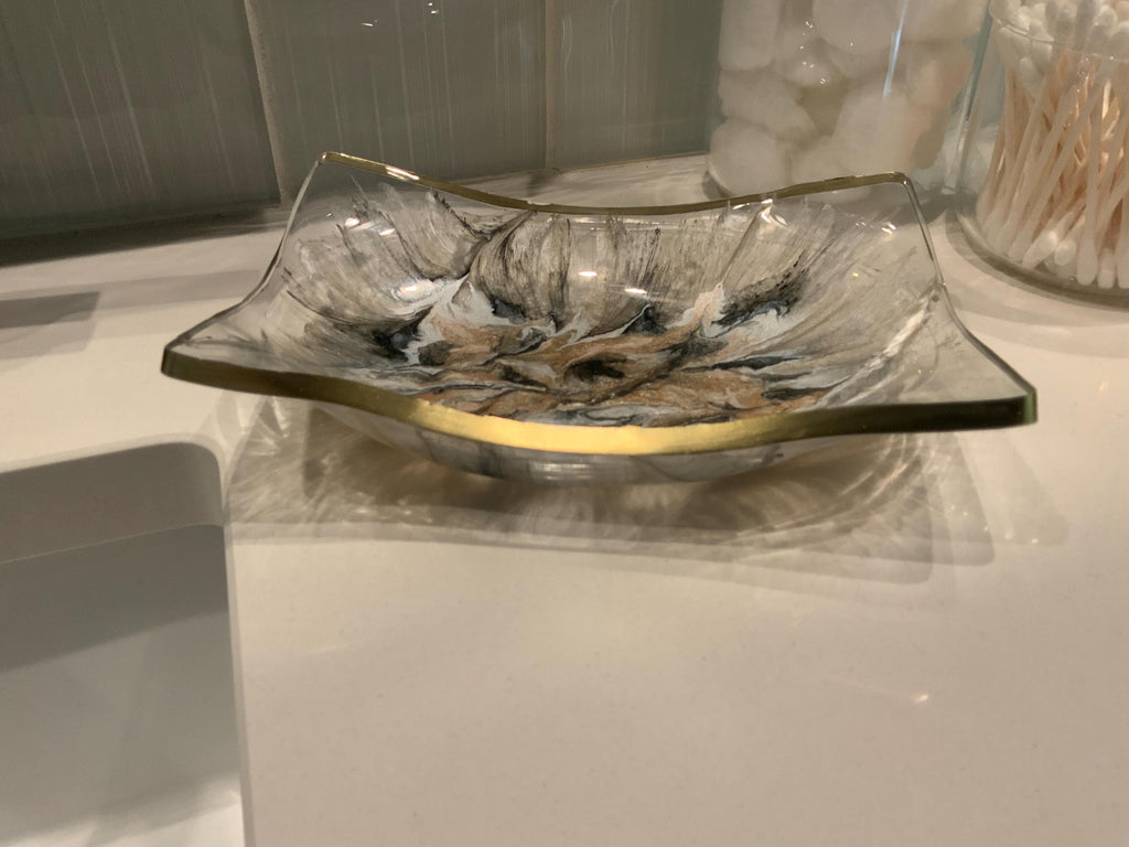 Handmade Resin Multi-Use Dish – Modern Swirl Design
