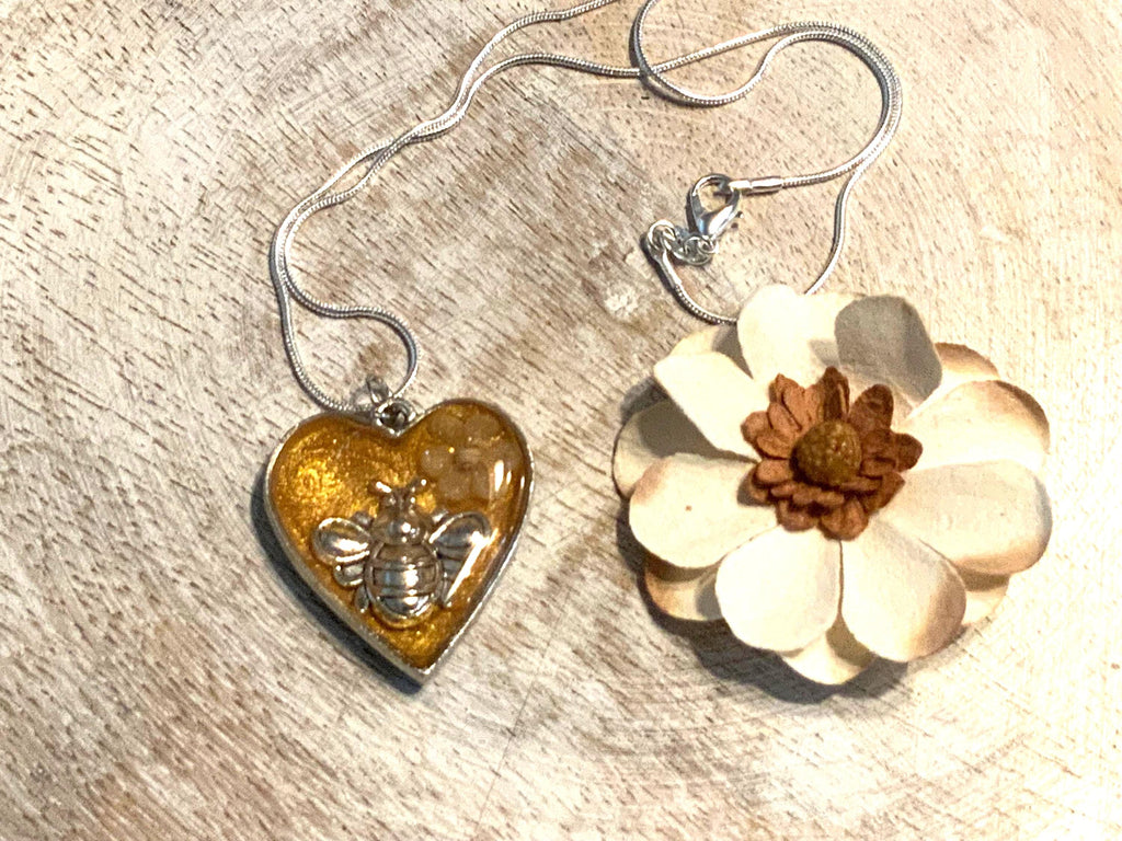Honey Bee Heart Pendant