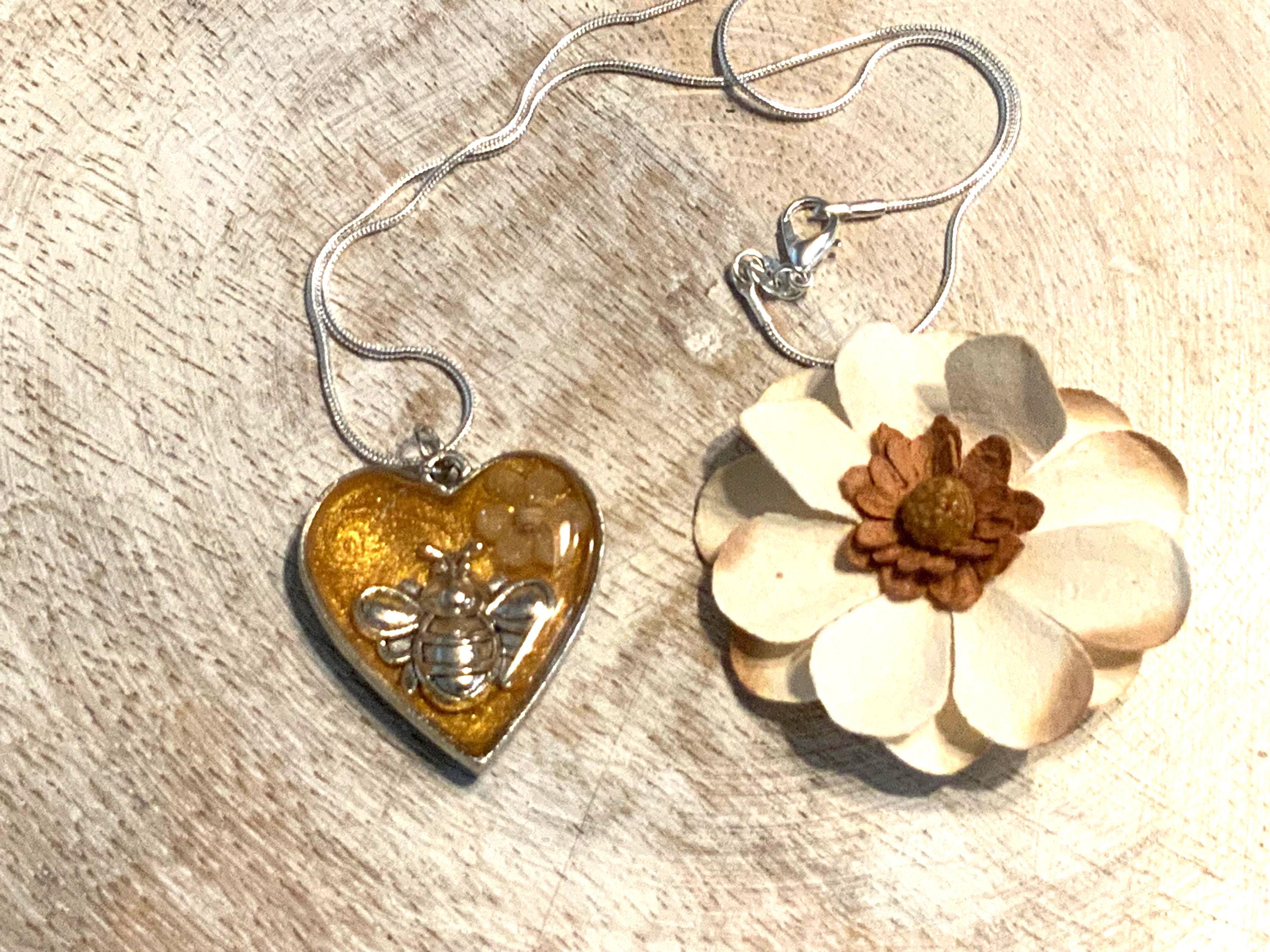Honey Bee Heart Pendant