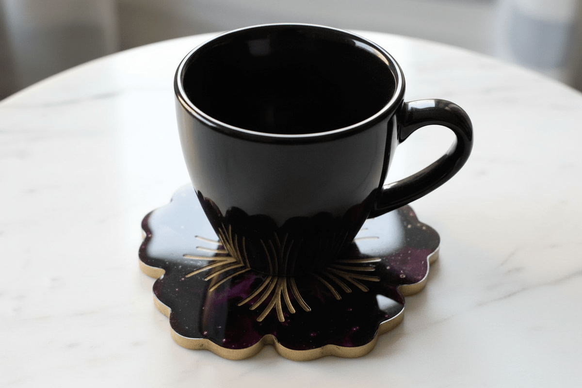 Amethyst Resin Coasters – Handmade Set of 4 - The Glossy Gift Shop