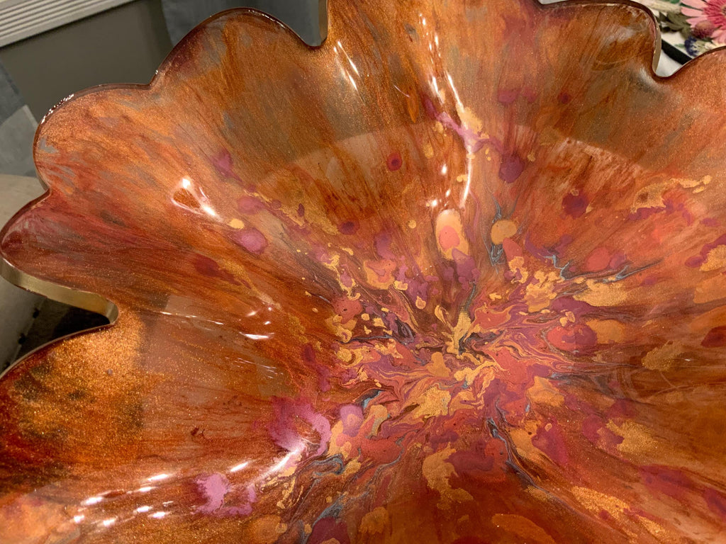 Resin Copper Swirl Bowl