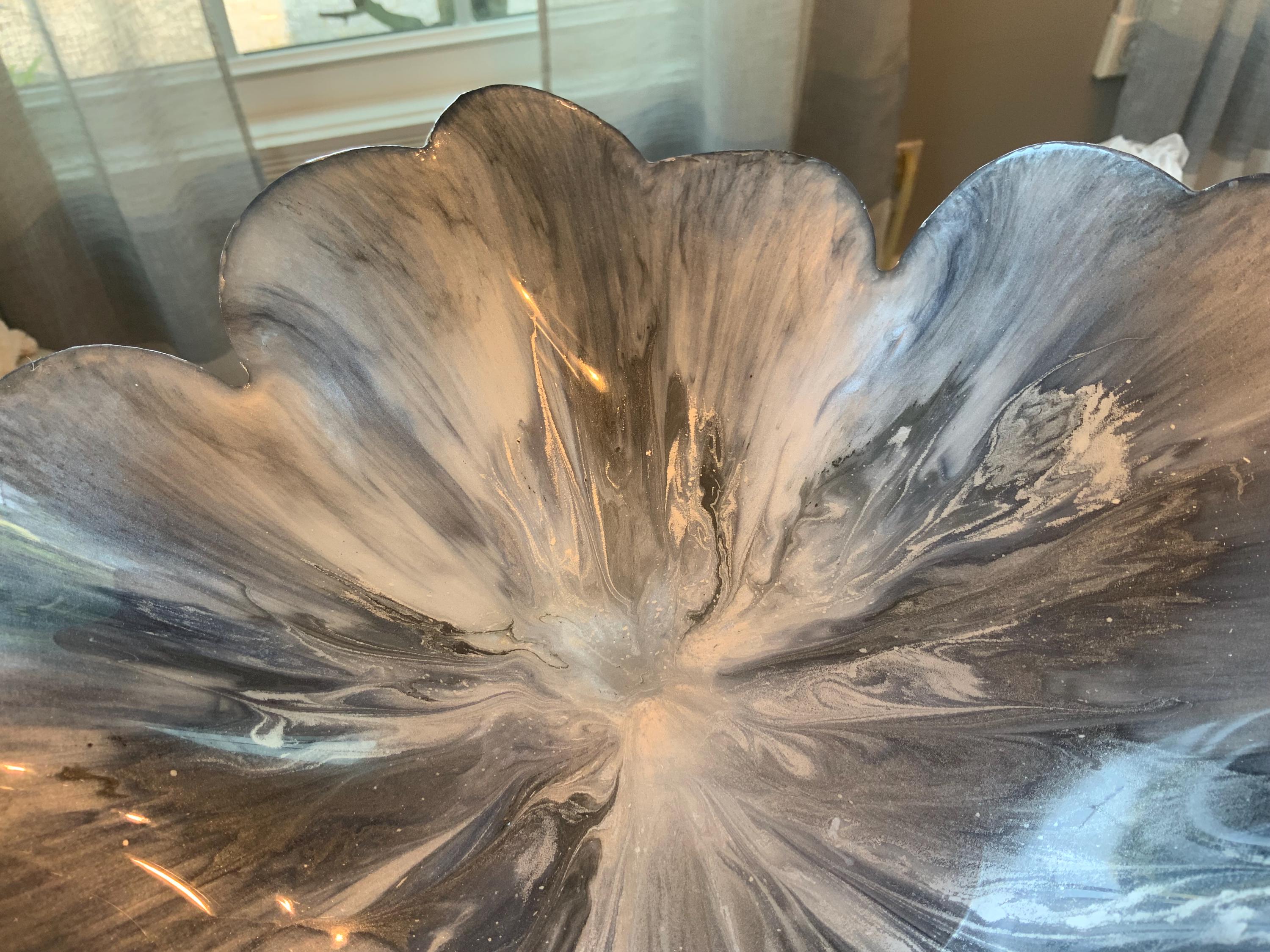 Resin Silver Metallic Bowl