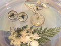 Sweet Begonia and Queens Ann’s Lace Pendant and earring set