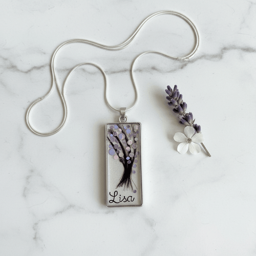 Baby Hair Keepsake Resin Charm – Birthstone Necklace - The Glossy Gift Shop