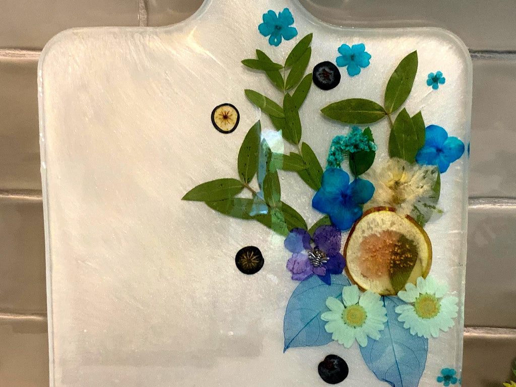 Blue Fig Charcuterie Board: Floral & Berry Design