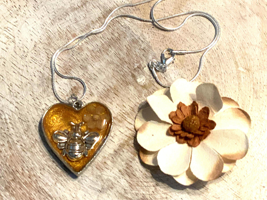 Honey Bee Heart Pendant