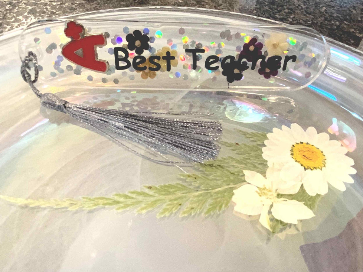 Best Teacher Resin Bookmark – Handmade Gift - The Glossy Gift Shop