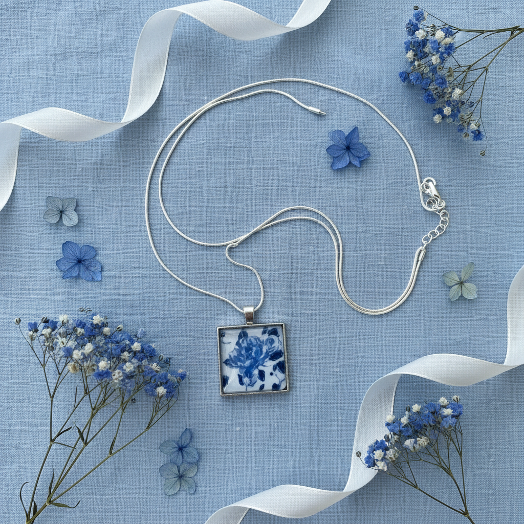 Blue Floral - Blue Linen