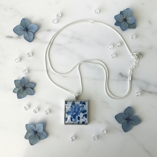 Blue Floral - Marble