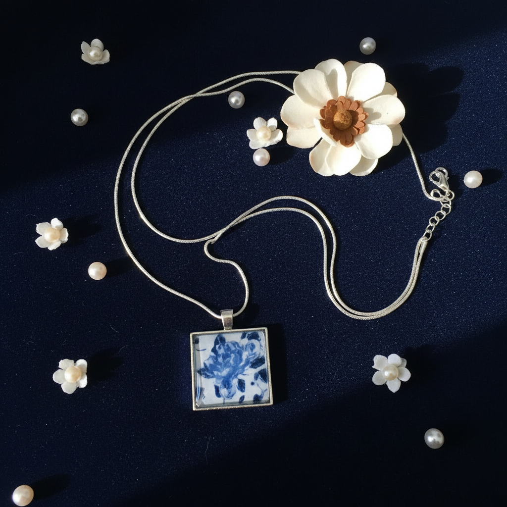 Blue Floral - Navy Velvet