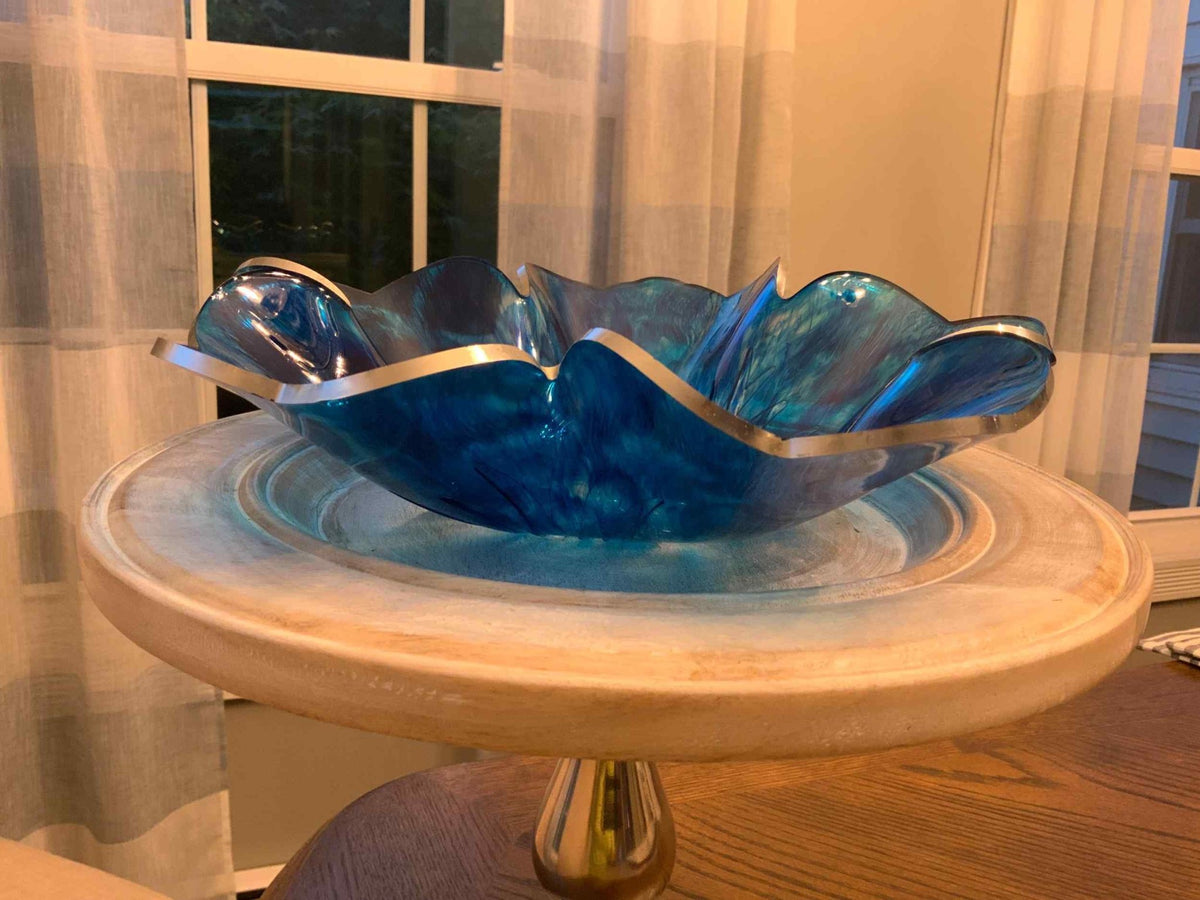Blue Galaxy Resin Bowl – Handmade Space-Inspired Decor - The Glossy Gift Shop