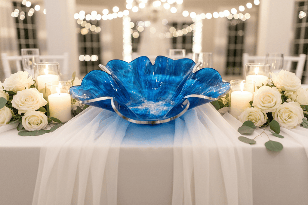 Blue Galaxy Resin Decorative Bowl – Handmade Space-Inspired Decor - The Glossy Gift Shop