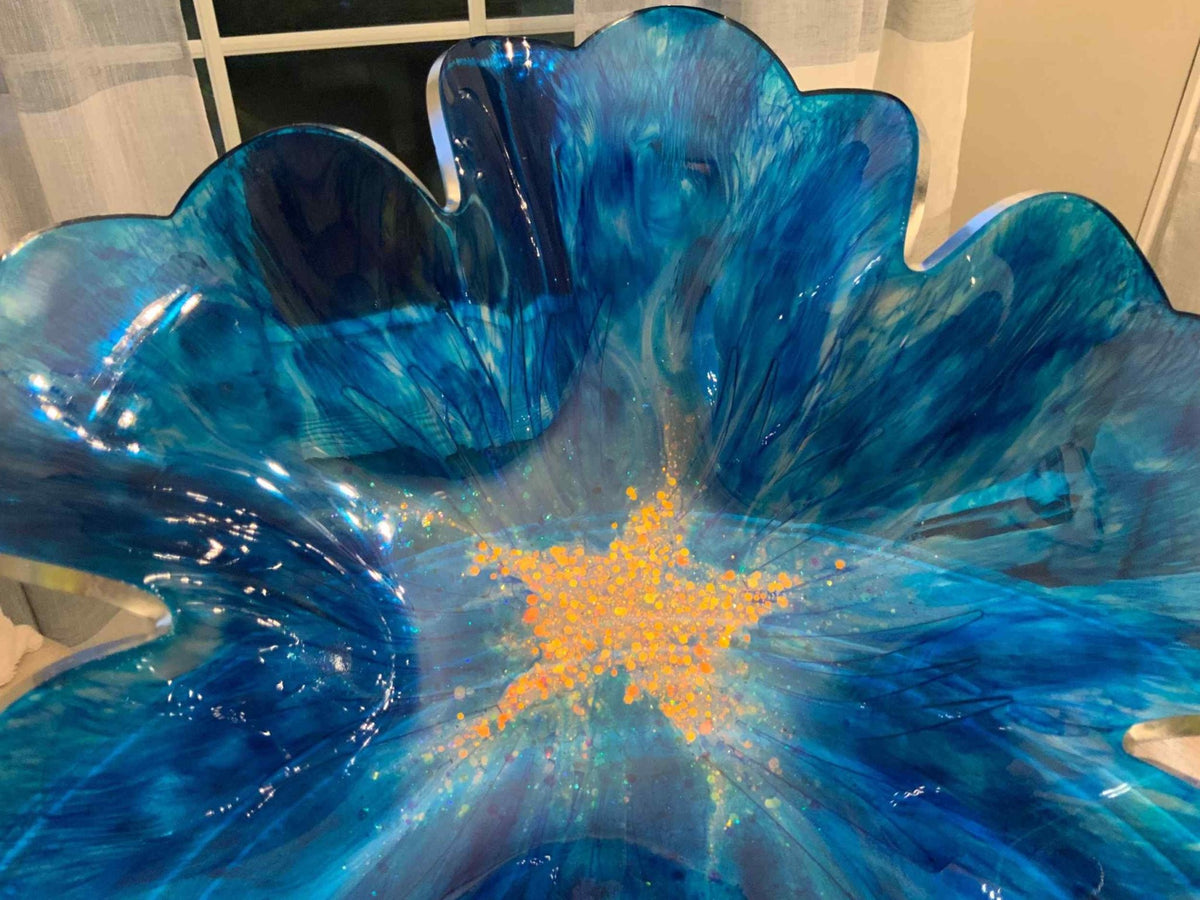 Blue Galaxy Resin Decorative Bowl – Handmade Space-Inspired Decor - The Glossy Gift Shop