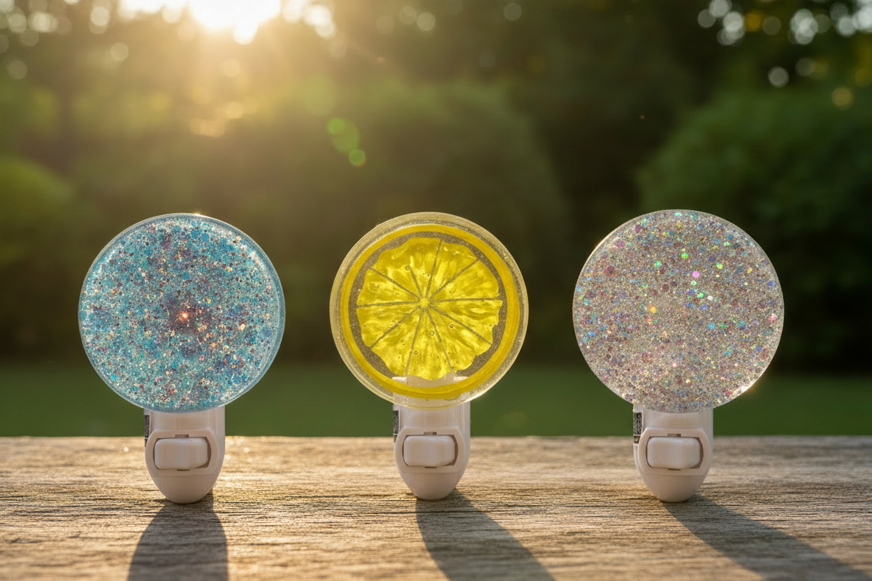 Blue glitter, lemon, silver glitter trio